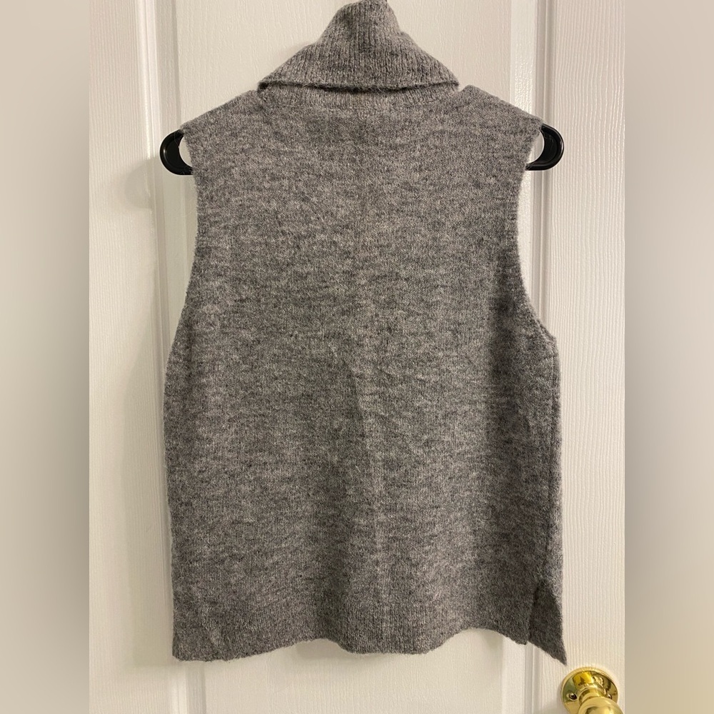 NWT MSCH Copenhagen Femme Alpaca Vest Grey Turtleneck Alpaca Wool Blend Size M/L - Picture 7 of 13